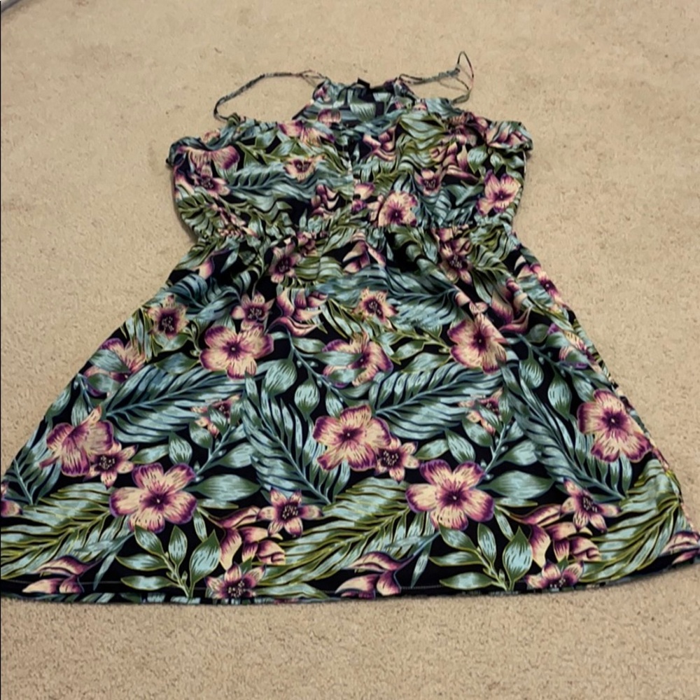 Tropical print sundress or beach coverup!